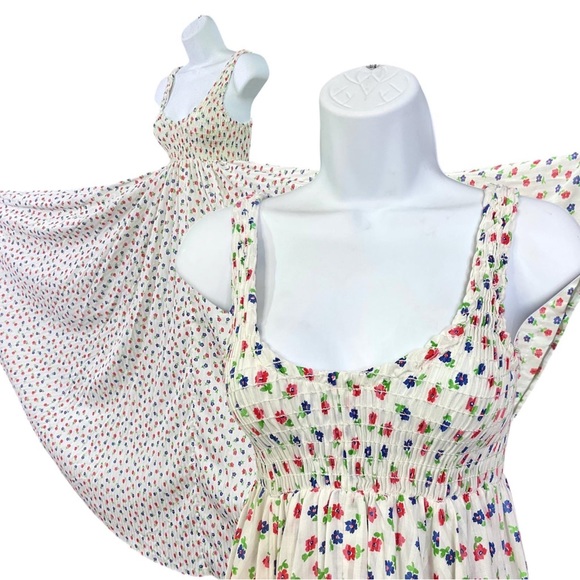 climax by david howard Dresses & Skirts - 💃SOLD💃  70s hippie striped smocked calico full sweep semi sheer maxi dress
